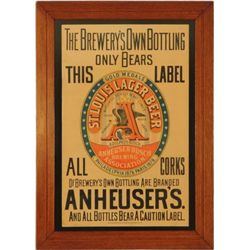 Early Anheuser-Busch St. Louis Lager Beer Poster