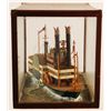 Image 2 : Natchez Paddle Wheel Boat Folk Art Model In Case