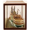 Image 6 : Natchez Paddle Wheel Boat Folk Art Model In Case