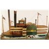 Image 7 : Natchez Paddle Wheel Boat Folk Art Model In Case