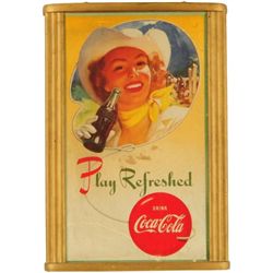 1951 Coca-Cola Cowgirl Framed Cardboard Sign