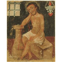 Antique Jesus Christ Religious Oil Painting