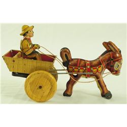 Marx Donkey & Cart Litho Tin Toy