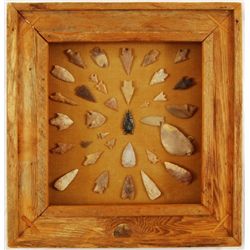 36 Arrow Heads In Framed Case