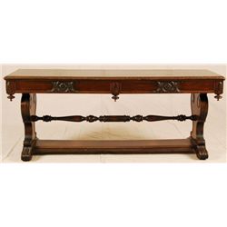 Carved Library Table