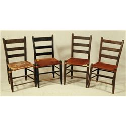4 Texas Hide Bottom Chairs