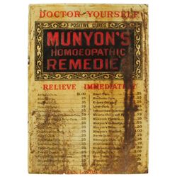 Munyon's Homoeopathic Remedies Tin Sign