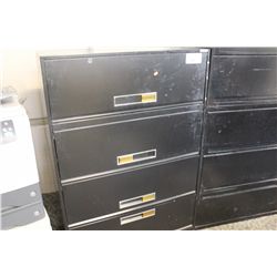 BLACK 4 DRAWER LATERAL FILE CABINET