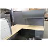 Image 2 : HAWORTH PREMISE MAPLE AND GREY 2 PERSON WORK STATION C/W OVERHEAD STORAGE BINS