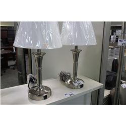 STAINLESS STEEL DESK LAMP W/ DATA PORT