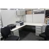 Image 2 : LOT OF 7 HERMAN MILLER ETHOSPACE BEIGE CORNER WORKSTATIONS C/W OH STORAGE