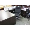 Image 2 : MIDNIGHT OAK BOWFRONT U-SHAPE EXECUTIVE DESK