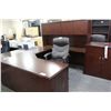 Image 2 : MAHOGANY U-SHAPE EXECUTIVE DESK C/W HUTCH