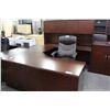 Image 3 : MAHOGANY U-SHAPE EXECUTIVE DESK C/W HUTCH