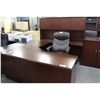 Image 3 : MAHOGANY U-SHAPE EXECUTIVE DESK C/W HUTCH