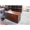 Image 3 : MAHOGANY 6' BOWFRONT EXECUTIVE DESK C/W MATCHING CREDENZA