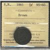 Image 1 : N.B. 1861 ½¢ ICCS MS60.