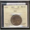 Image 1 : N.B. 1861 1¢ ICCS MS65.  Lustrous 95% red issue.