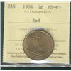 Image 1 : 1904 1¢ ICCs MS65RD.  90% red with lots of lustre.