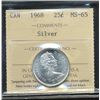 1968 25¢ ICCS MS65.
