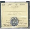 Image 1 : 1964 10¢ ICCS MS66.  Blast lustrous white.