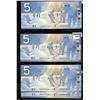 Image 1 : 2003 $5 BC-62aA-I #HNM2577120, BC-62a-I #HNN0970042 & 2005 BC-62Ba #HOU6905747.  Lot of 3 crisp UNC 