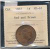 Image 1 : 1887 1¢ ICCS MS63RB.