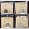 Image 1 : 1938 10¢ & 1949 MS62, 1939 MS60 Dbl 39 & 1945 EF40.  Lot of 4 ICCS coins.