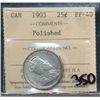 Image 1 : 1903 25¢ ICCS EF40.  Designated as polished.