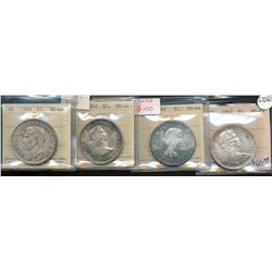 1949 $1, 1963, 1964 & 1967 ICCS MS64.  Lot of 4 coins.