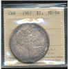 Image 1 : 1967 $1 ICCS MS64.
