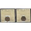 Image 1 : 1923 1¢ & 1925 ICCS EF40 & VF20 respectively.  Lot of 2 coins.