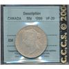 Image 1 : 1899 50¢ CCCS VF20.  Designated as cleaned.