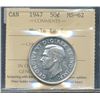 Image 1 : 1947 50¢ ML ICCS MS62.