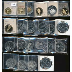 RCM Lot;  includes PL & Proof Singles, 2001 3¢, 2001 3¢ plated Stamp, 1968 $1  to 1980, 1982 & 1984 