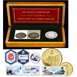 RCM Lot;  Includes Coin & Stamp Sets, 2006 Snowbirds, 2008 100th Ann. & 2010 Navy.  Lot of 3 sets.