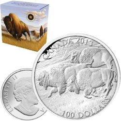 RCM Lot; $100 for $100 2013 Bison & Grizzly Bear.  Lot of 2 pcs.