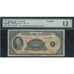 1935 $5 BC-5 #A341852, PMG F12.