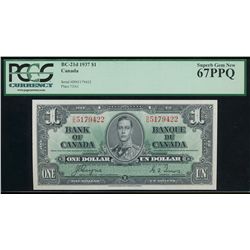 1937 $1 BC-21d #DN5179422, PCGS Superb Gem UNC67PPQ.  Crisp with nice wide borders.