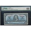 Image 1 : 1937 $5 BC-23c #CS6601228, PMG Gem UNC66EPQ.  Gem issue with large borders.  A consecutive note for 