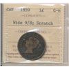 Image 1 : 1859 1¢ Wide 9/8 ICCS G6.  Designated with scratch.