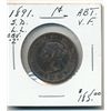 Image 1 : 1891 1¢ SD LL Obv 2 Abt VF.  (PBA).
