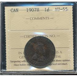 1907H 1¢ ICCS AU55.