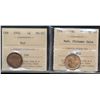 Image 1 : 1932 1¢ MS63 & 1936 MS64.  Lot of 2 Red ICCS coins with 1936 designated as Pittman issue.
