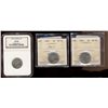 Image 1 : 1924 5¢ AU55, 1926 Nr EF, both ICCS & 1927 NGC AU58.  Lot of 3 coins.