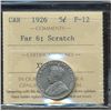 Image 1 : 1926 5¢ Far ICCS F12.  With common meter scratch.
