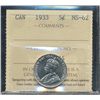 Image 1 : 1933 5¢ ICCS MS62.  Lustrous full band with nice lustre.  A better date.