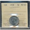 Image 1 : 1938 5¢ ICCS MS63.  Lustrous.