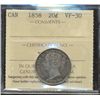 Image 1 : 1858 20¢ ICCS VF30.
