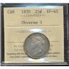 Image 1 : 1870 25¢ ICCS EF40.